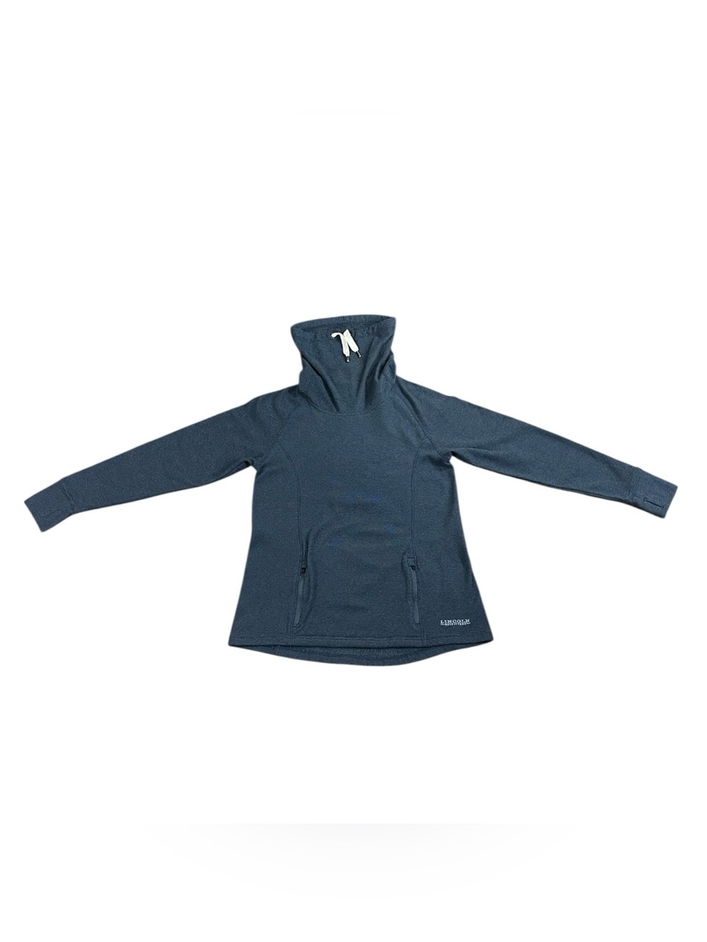 Lincoln Outfitters Women’s Blue Cowl Neck Performance Fleece Pullover Activewear